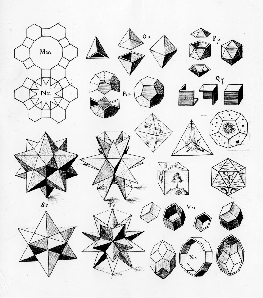 Sólidos geométricos regulares de vários tipos, 1619 de Unbekannt