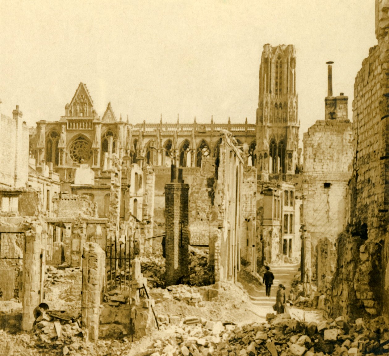 Catedral de Reims, Reims, norte da França, c1914-c1918 de Unbekannt