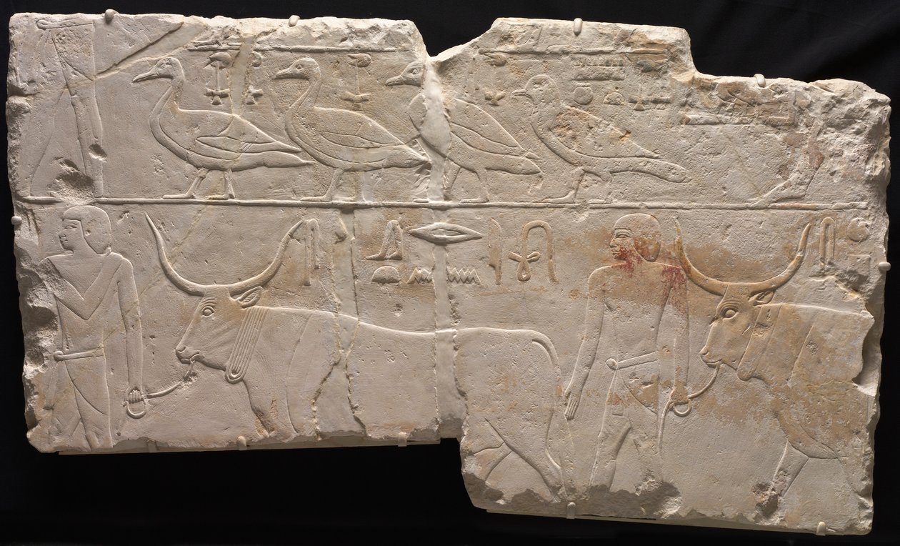 Alívio de Homens Trazendo Pássaros e Gado, c. 2311-2281 aC. de Unbekannt