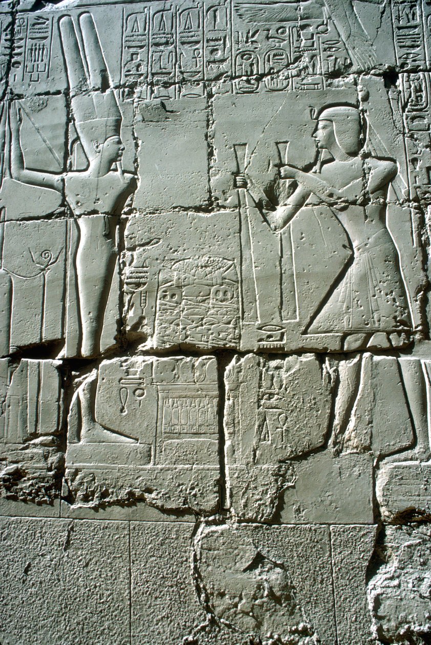 Alívio de Ramsés II oferecendo ao deus da fertilidade Min, Templo de Amon, Karnak, Egito de Unbekannt