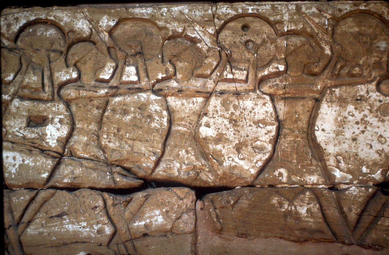 Alívio dos Soldados, Templo de Ramsés III, Medinet Habu, Luxor, Egito, século XII aC de Unbekannt