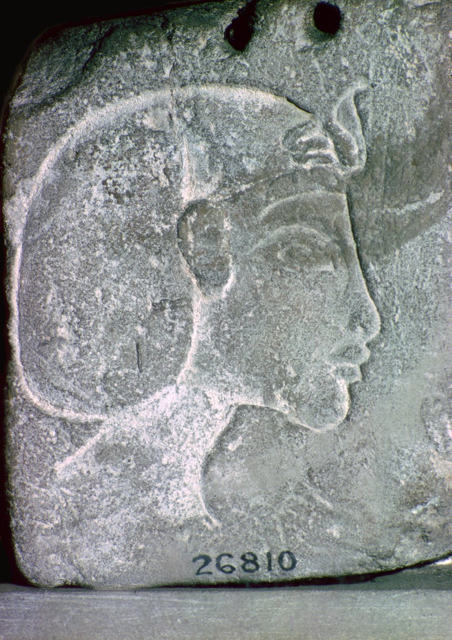Relevo mostrando a cabeça de Akhenaton, século 14 aC de Unbekannt