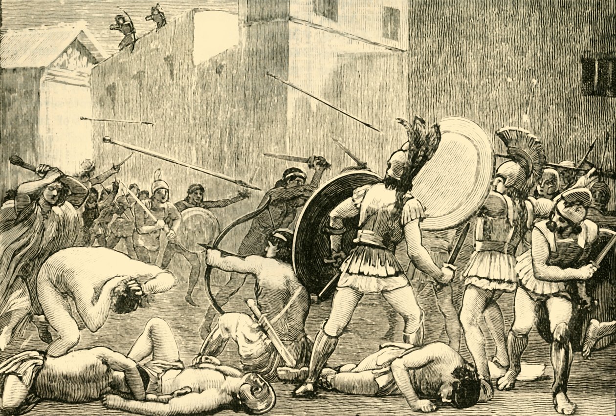 Repulsa de Pyrrhus de Esparta, 1890. de Unbekannt