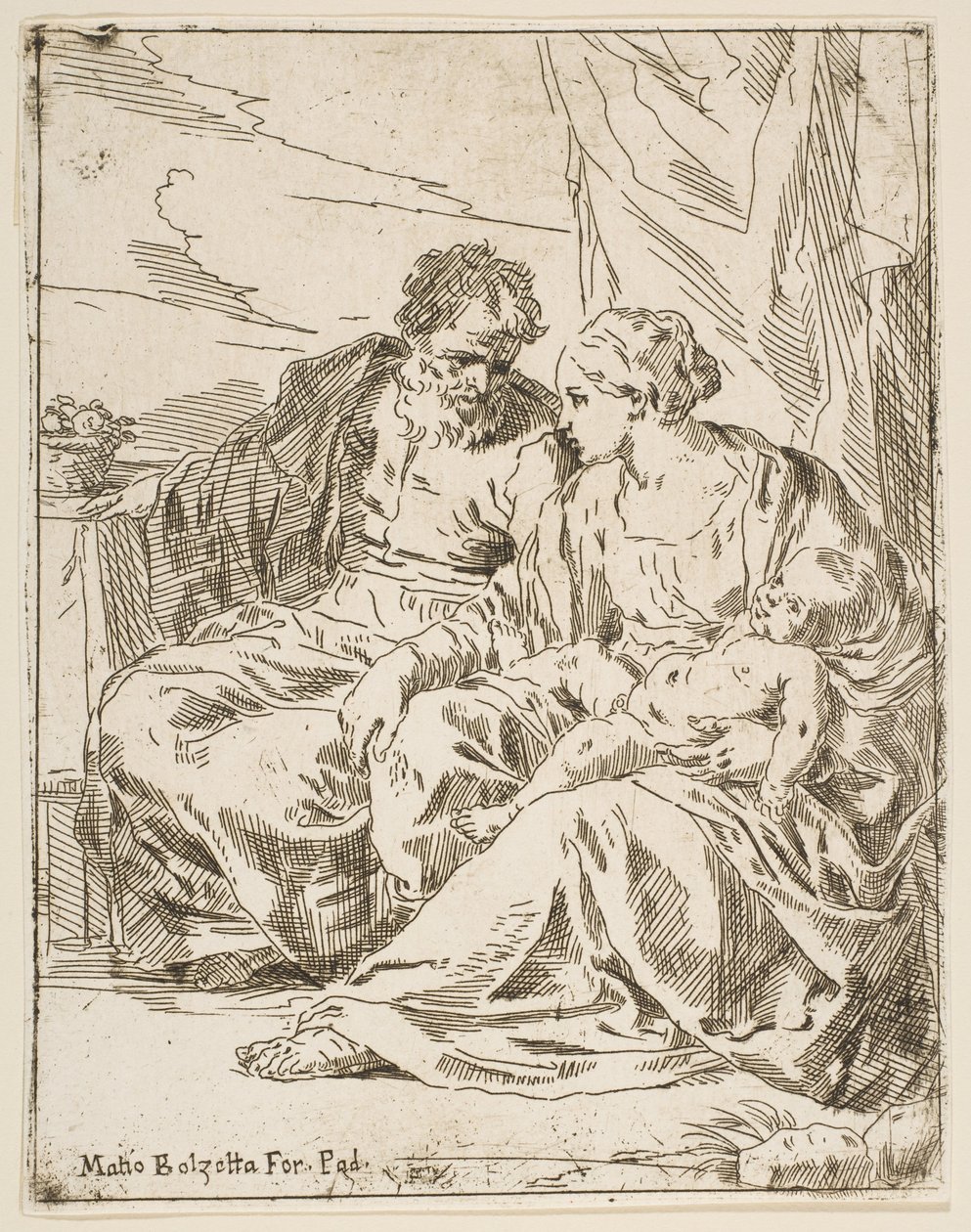 Descanse na fuga para o Egito, Maria segurando o infante Cristo enquanto São ..., ca. 1637-1639 ou depois. de Unbekannt