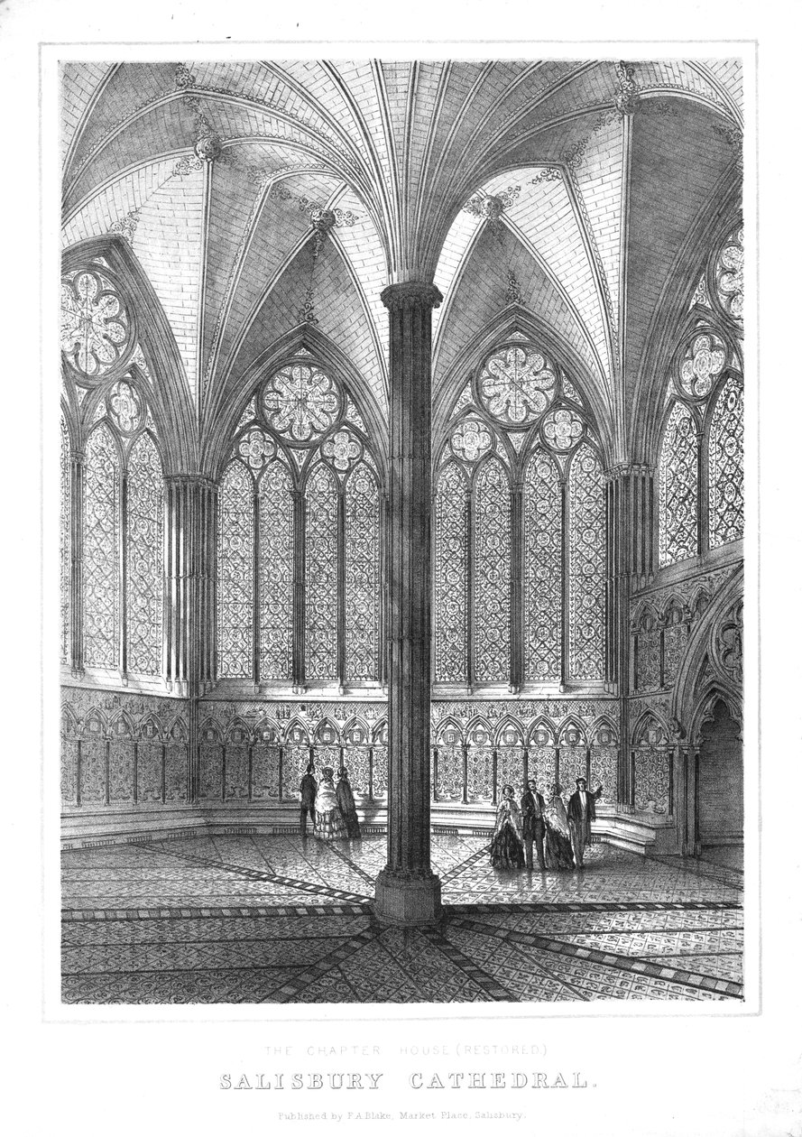 Casa restaurada do capítulo na catedral de Salisbúria, meados do século XIX. de Unbekannt