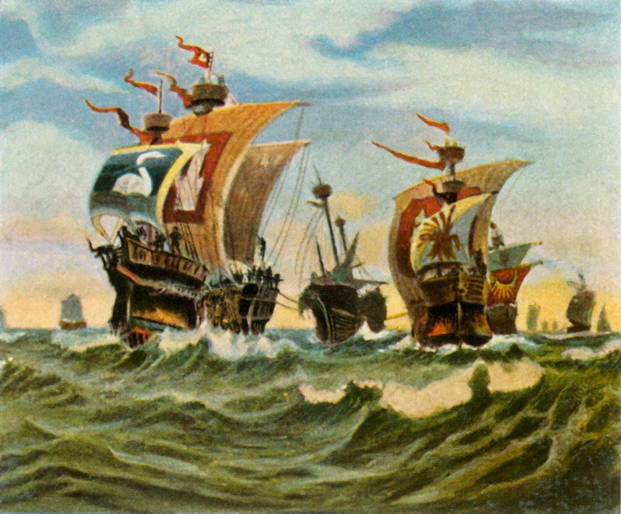 Retorno da frota de Hamburgo após a derrota dos Irmãos Vitória, 1401, 1936. de Unbekannt