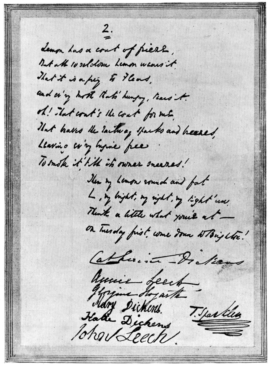 Carta rimando de Charles Dickens a Mark Lemon, meados do século XIX. de Unbekannt