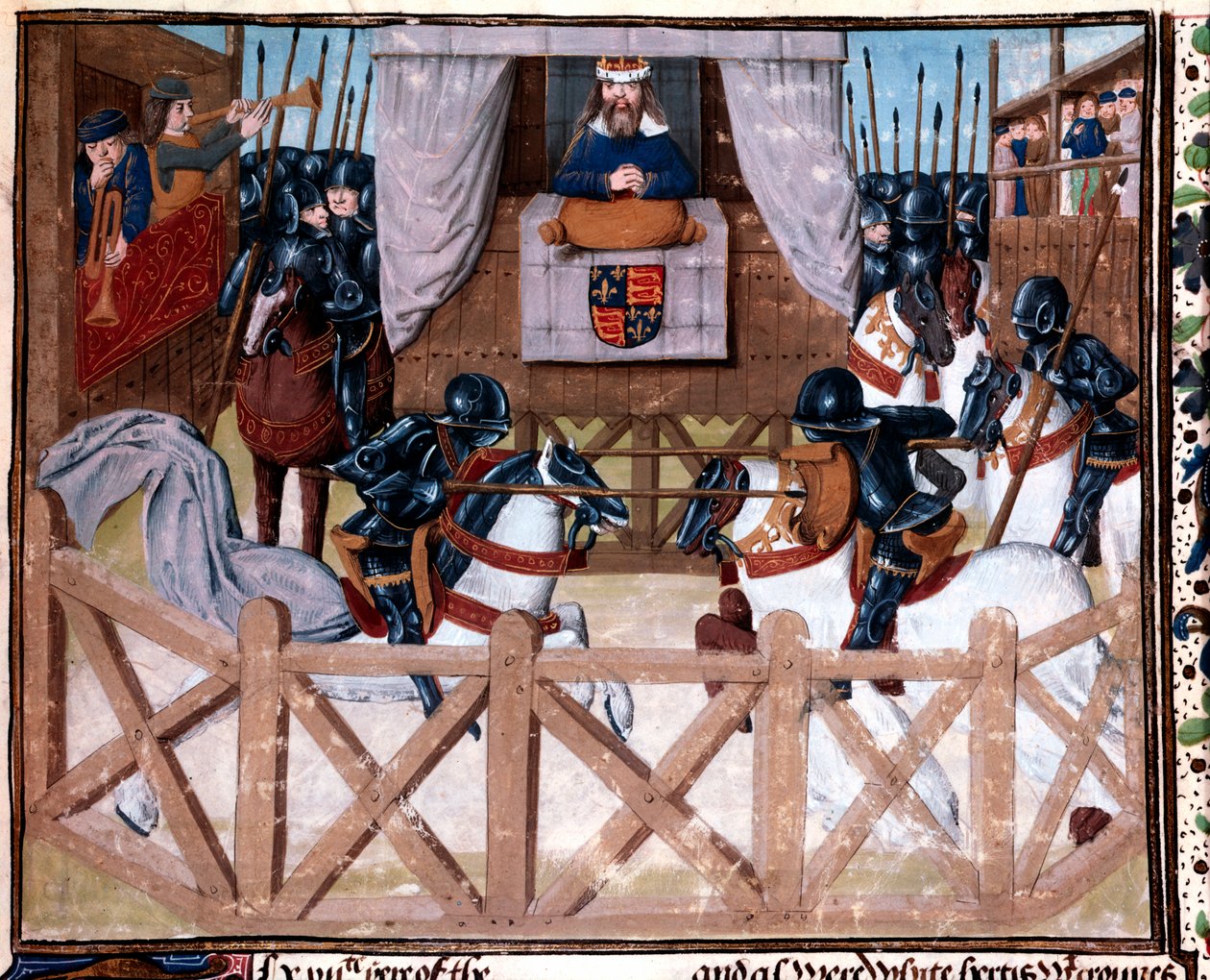 Ricardo II, rei da Inglaterra, presidindo um torneio, 1377-1379, século XV de Unbekannt