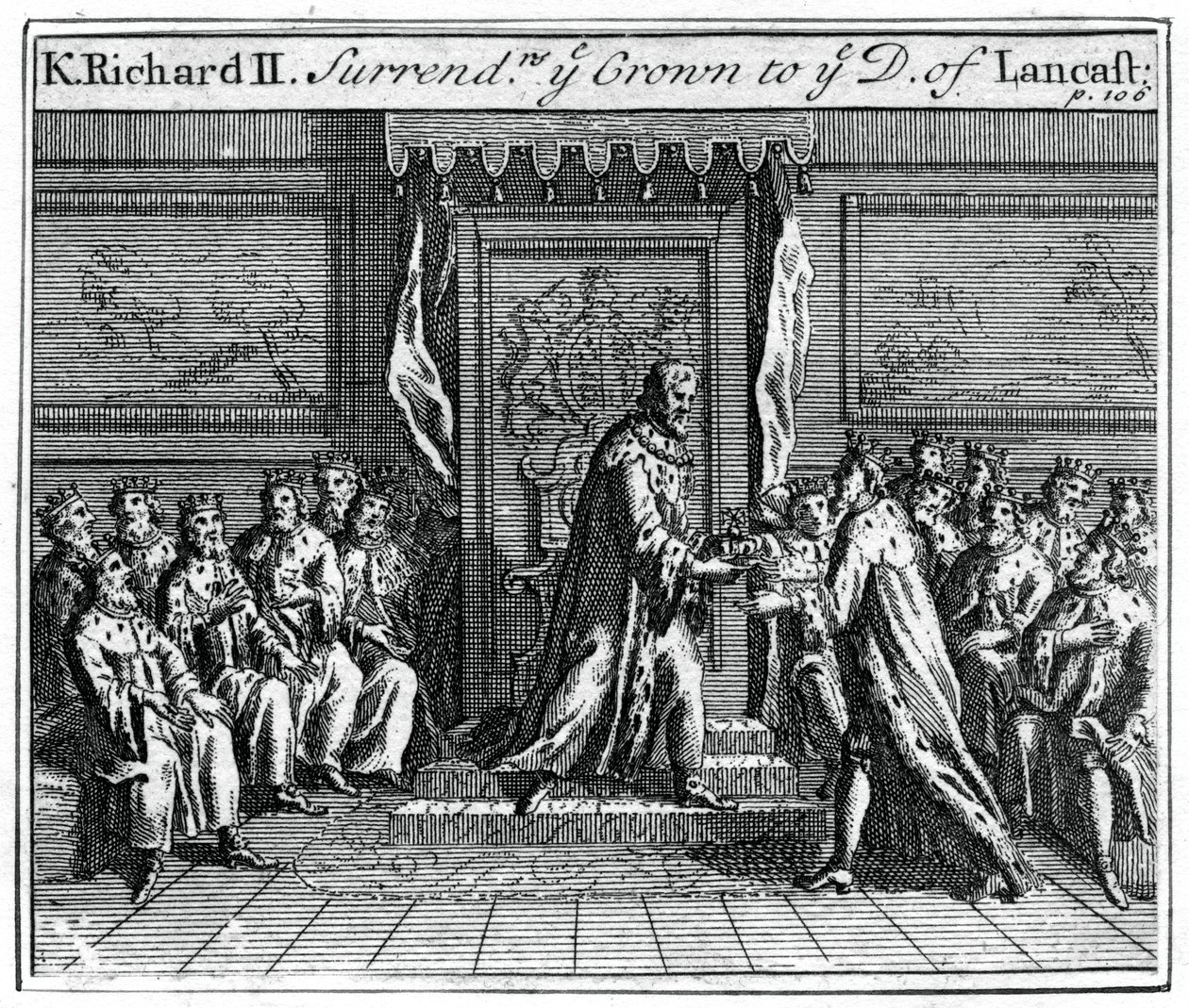 Ricardo II da Inglaterra entrega sua coroa, 1399 de Unbekannt