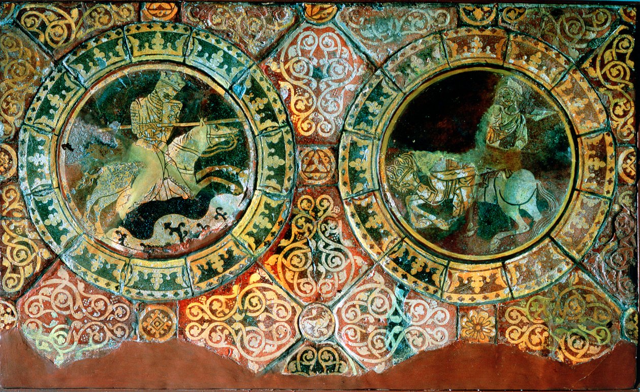 Richard the Lionheart e Saladin em combate montado, 1191 do século XIII de Unbekannt