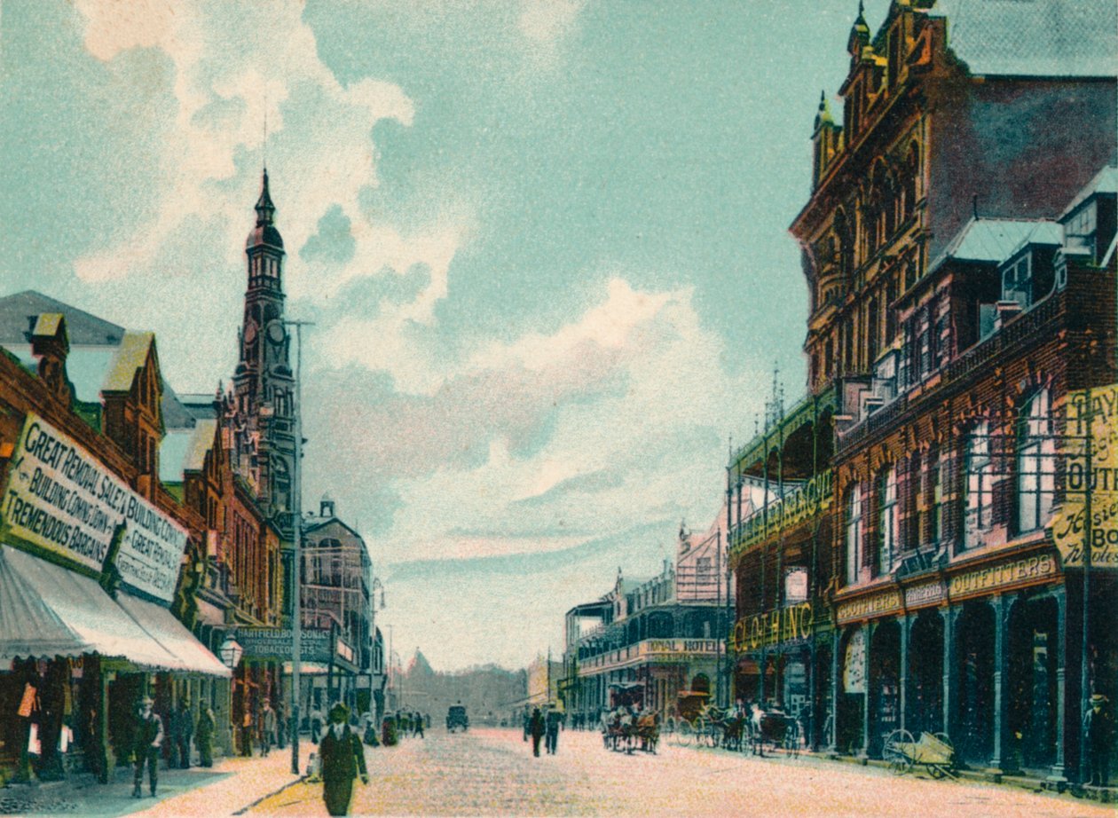 Rissik Street, Joanesburgo, c1908 de Unbekannt