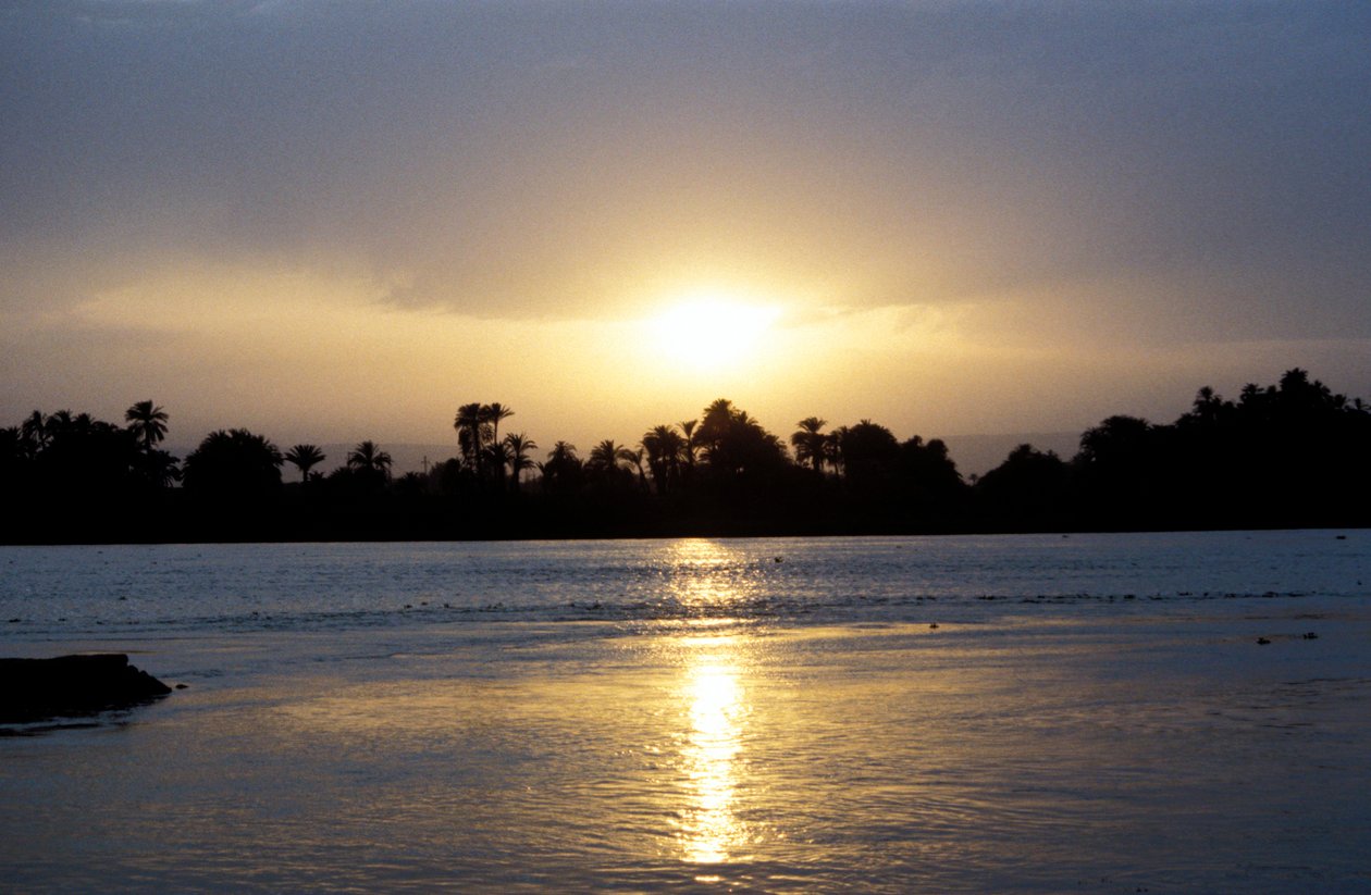 Rio Nilo ao pôr do sol, Egito de Unbekannt