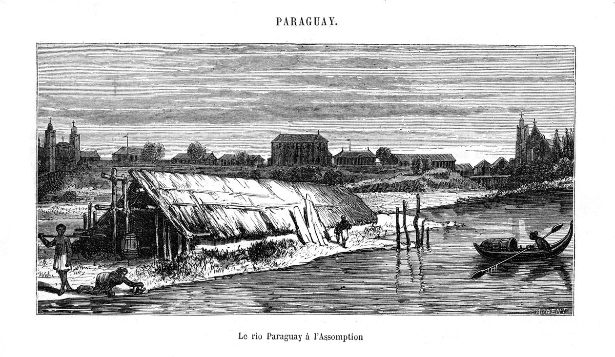 Rio Paraguai, América do Sul, século XIX de Unbekannt