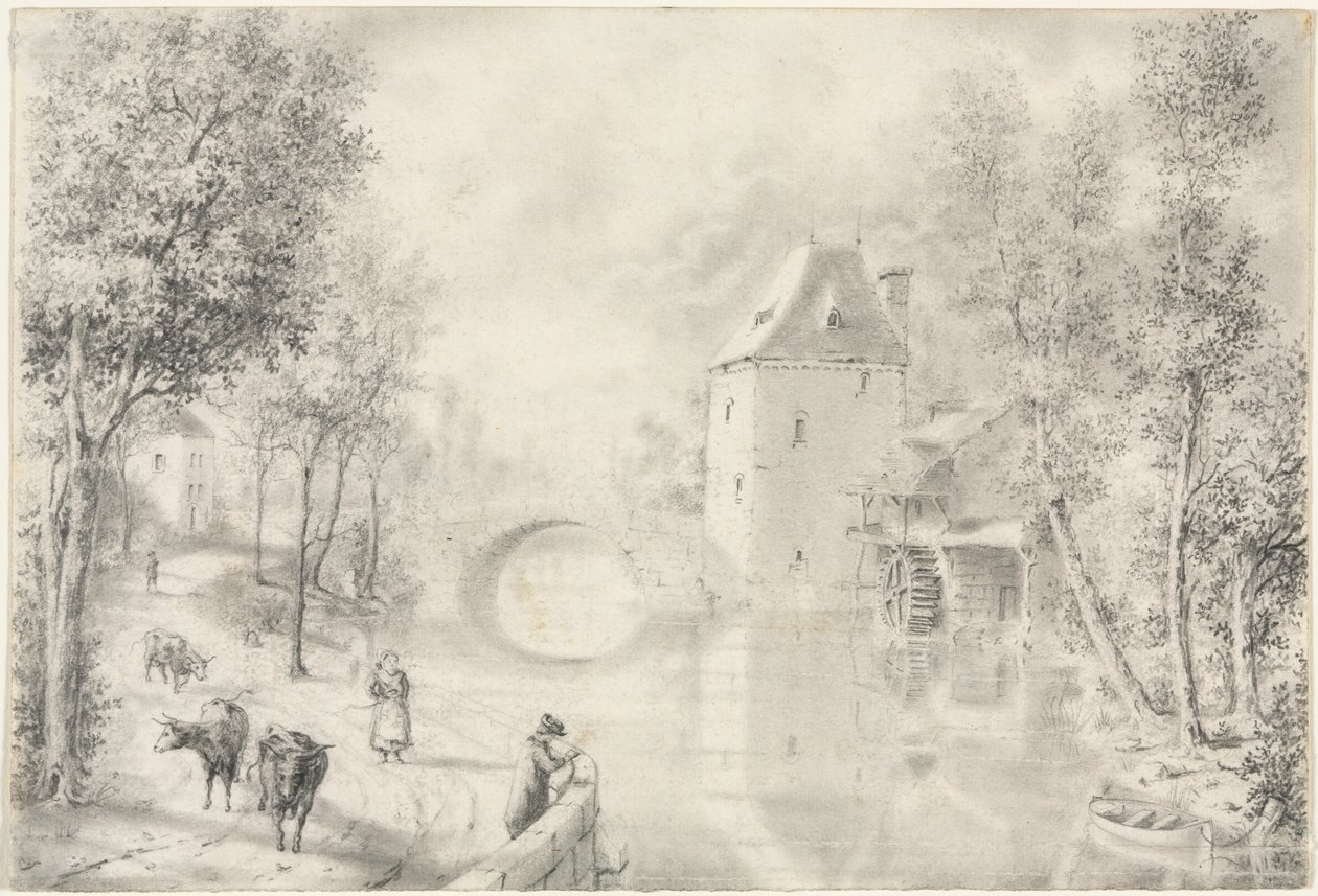 Estrada pela ponte velha, 1800. de Unbekannt