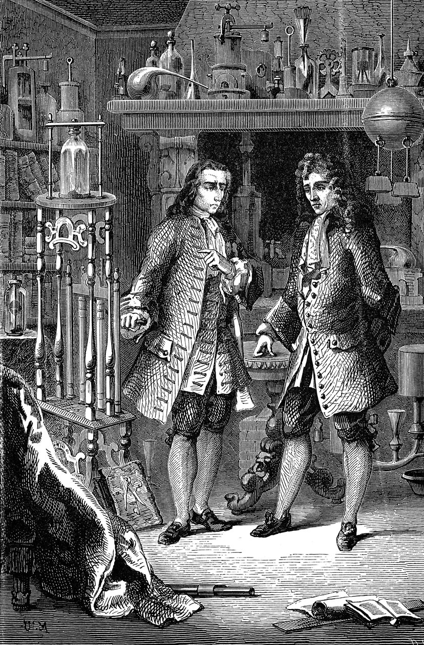 Robert Boyle, químico e físico anglo-irlandês e Denis Papin, físico francês, 1870 de Unbekannt