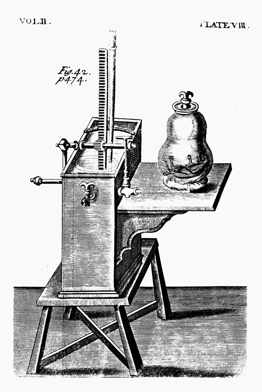 Segunda bomba de ar de Robert Boyles, c1660 1725 de Unbekannt