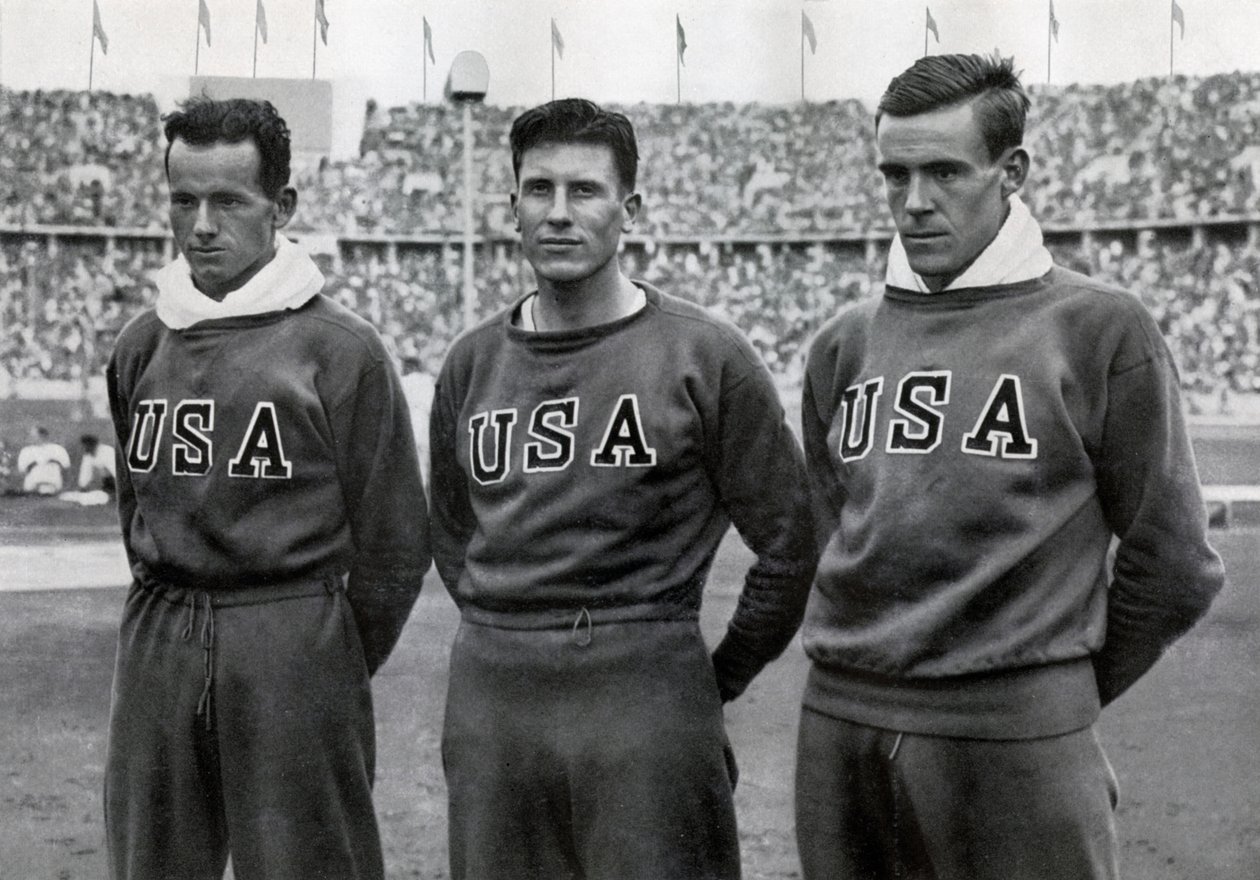 Robert Clark, Glenn Morris, John Parker, decathletes americanos, Olympics de Berlim, 1936 de Unbekannt