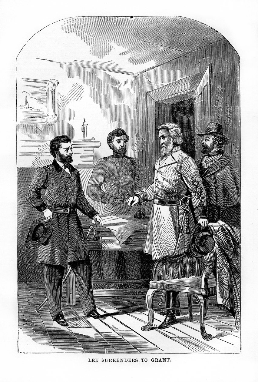 Robert E Lee entrega-se a Ulysses S Grant, 9 de abril de 1865, 1872 de Unbekannt