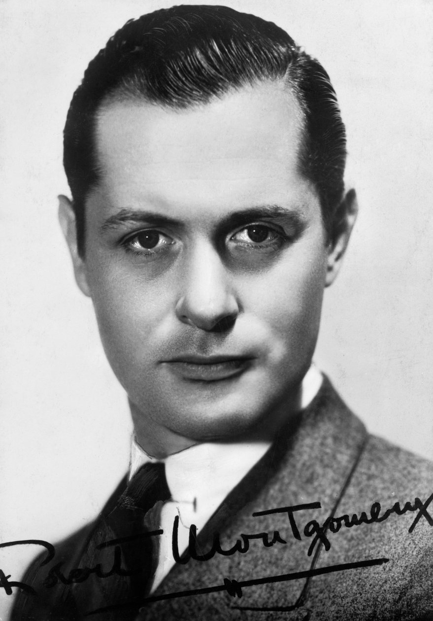 Robert Montgomery 1904-1981, ator e diretor americano, c1930s-c1940s. Fotografia assinada de Unbekannt