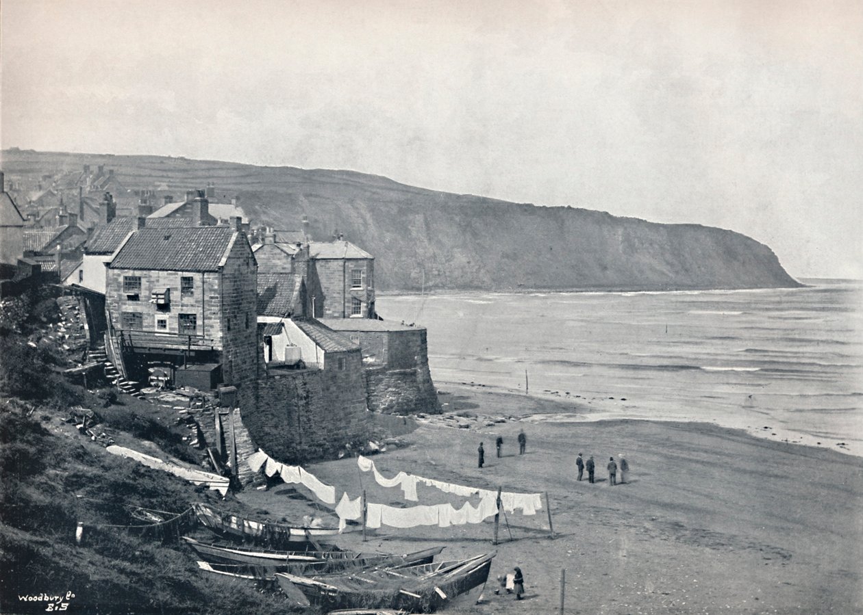 Baía de Robin Hoods - a vila e a baía, 1895 de Unbekannt