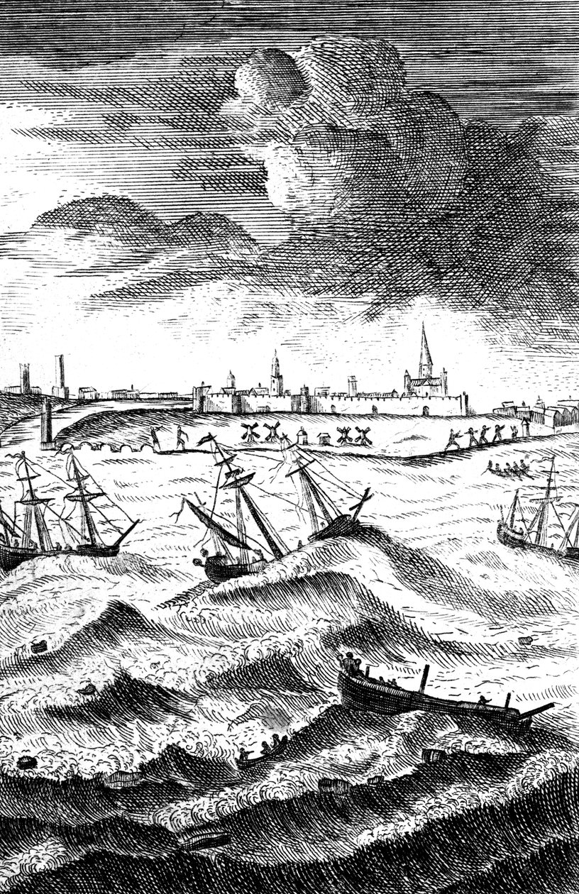 Robinson Crusoe Naufragado em Yarmouth, c1719 de Unbekannt