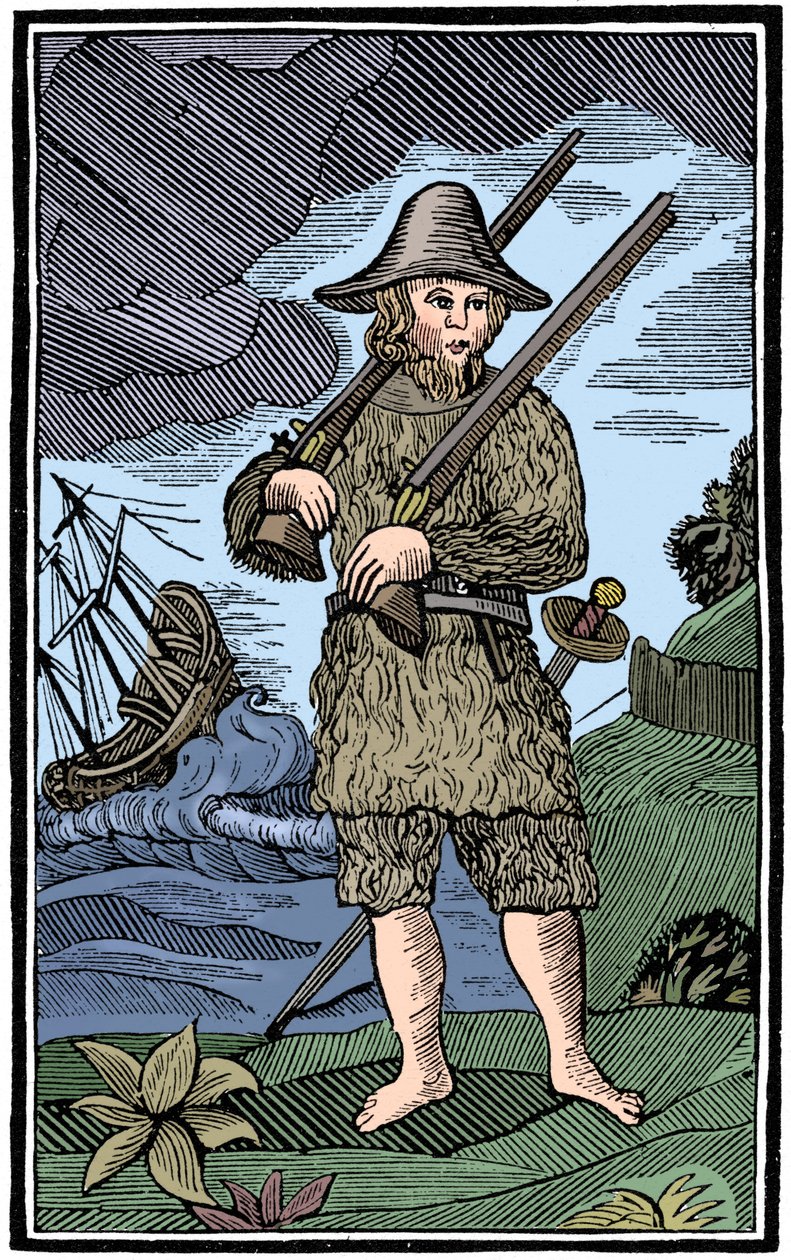 Robinson Crusoe, corte de chapbook, século XVIII 1964 de Unbekannt