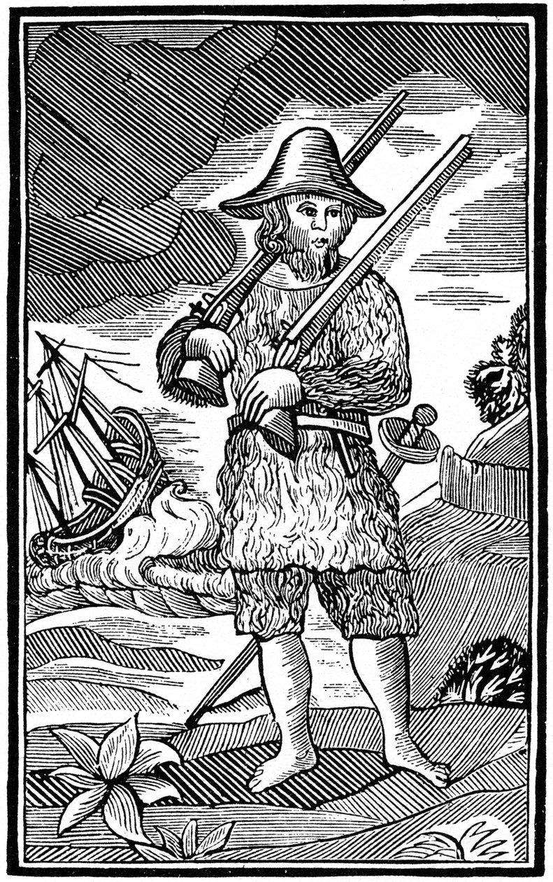 Robinson Crusoe, corte de chapbook, século XVIII 1964 de Unbekannt