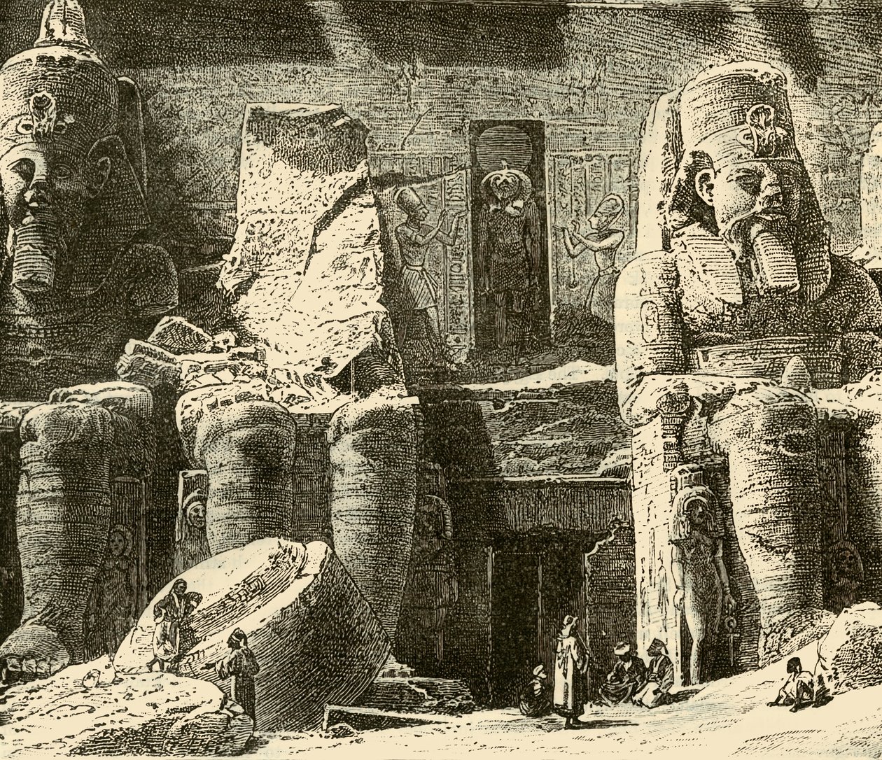 Templos de pedra em Abousimbel, 1890. de Unbekannt