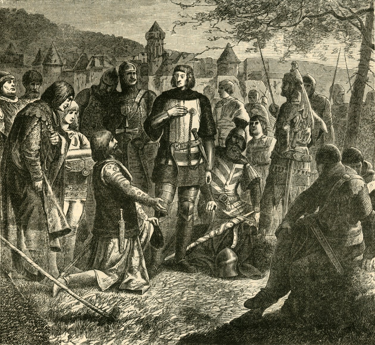 Rodolph de Habsburgo, recebendo as notícias de sua eleição como soberano da Alemanha 1273, 1890. de Unbekannt
