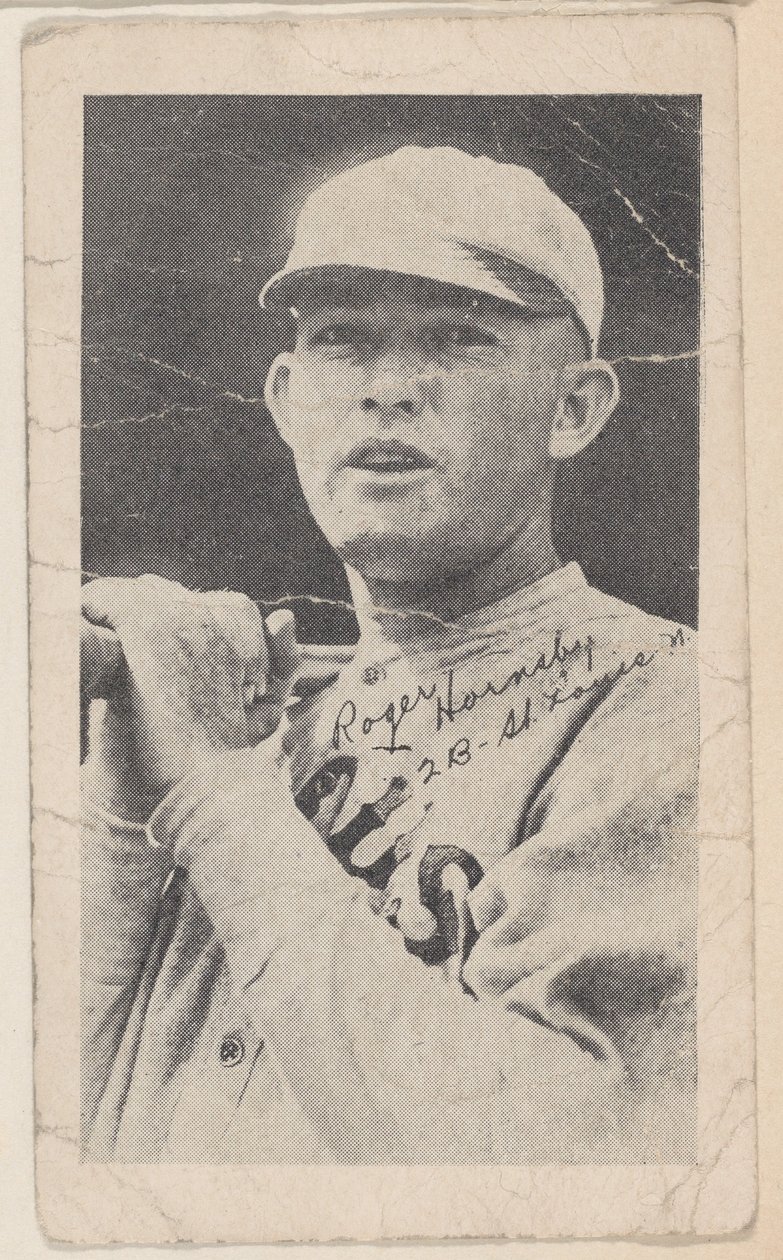 Rogers Hornsby, 2 B - St. Louis N., de cartões de tira de beisebol W575-2, ca. 1921-22. de Unbekannt