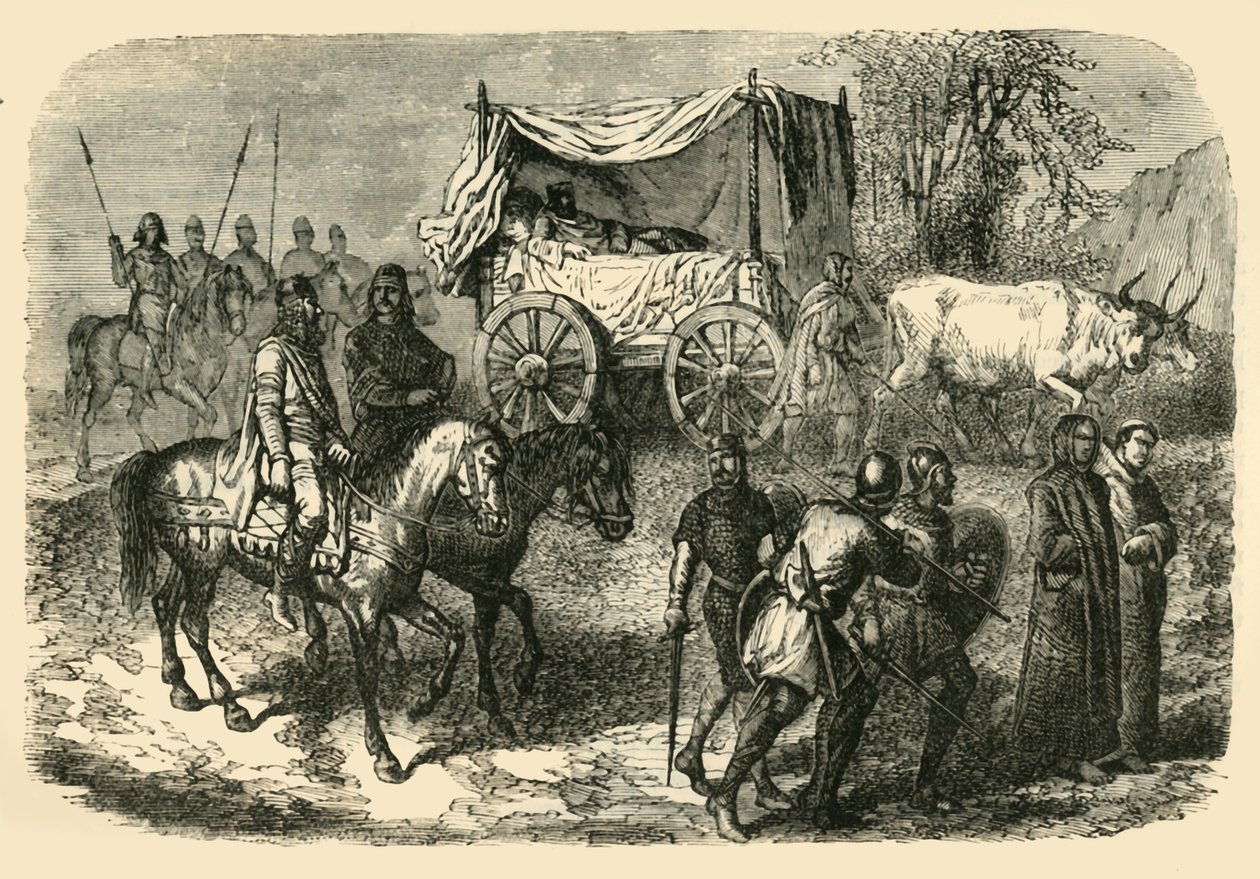 Roi Faineant Royal Sluggard da raça merovíngia, século VII, 1890. de Unbekannt
