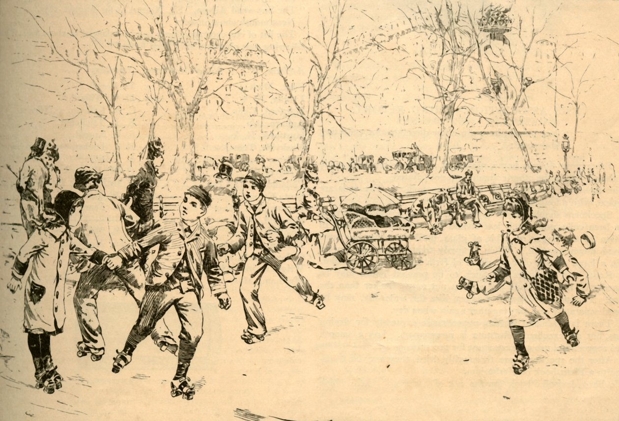 Patinando em Madison Square, Nova York, 1881. de Unbekannt