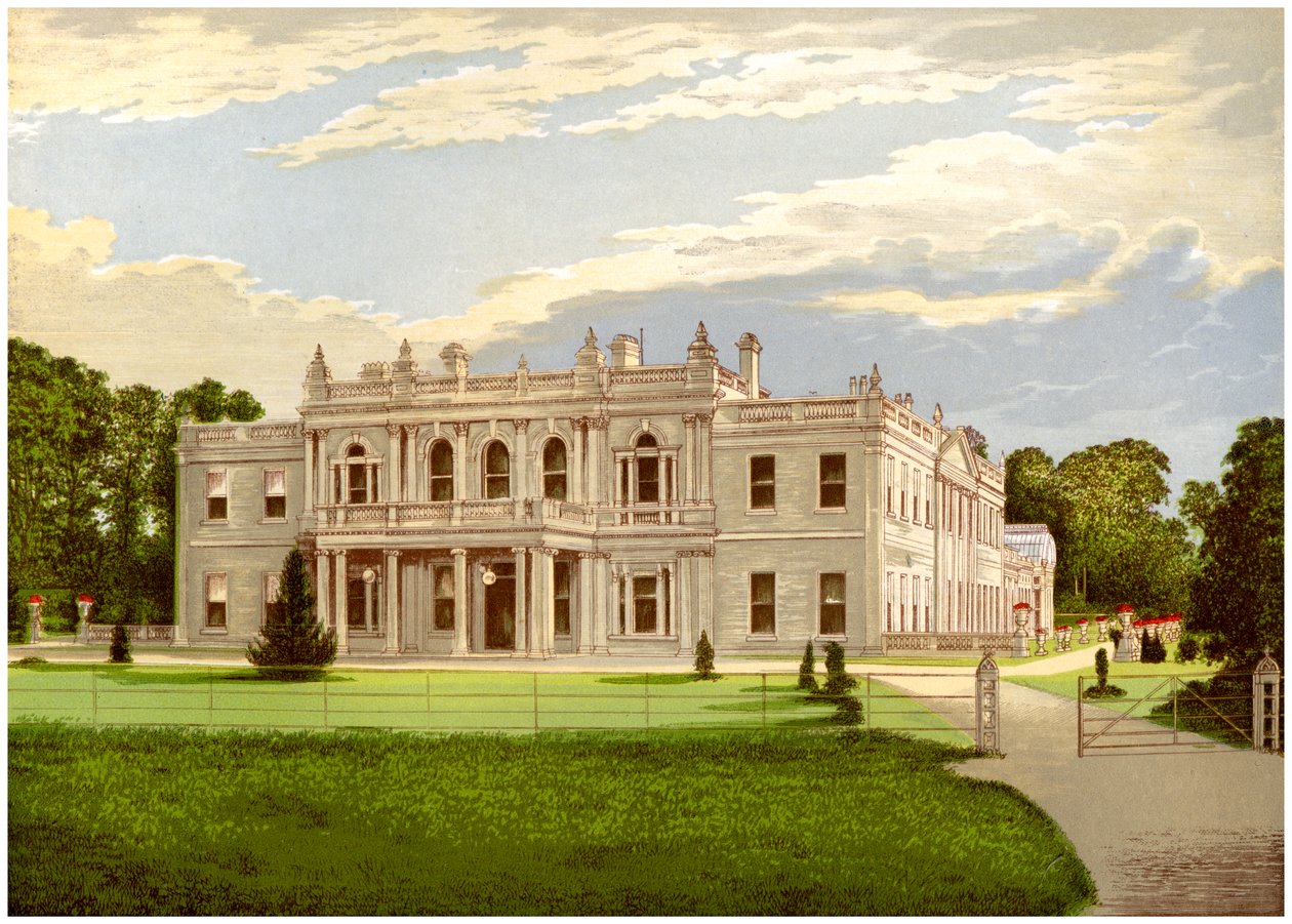 Rolleston Hall, Staffordshire, casa do Baronet Mosley, c1880 de Unbekannt