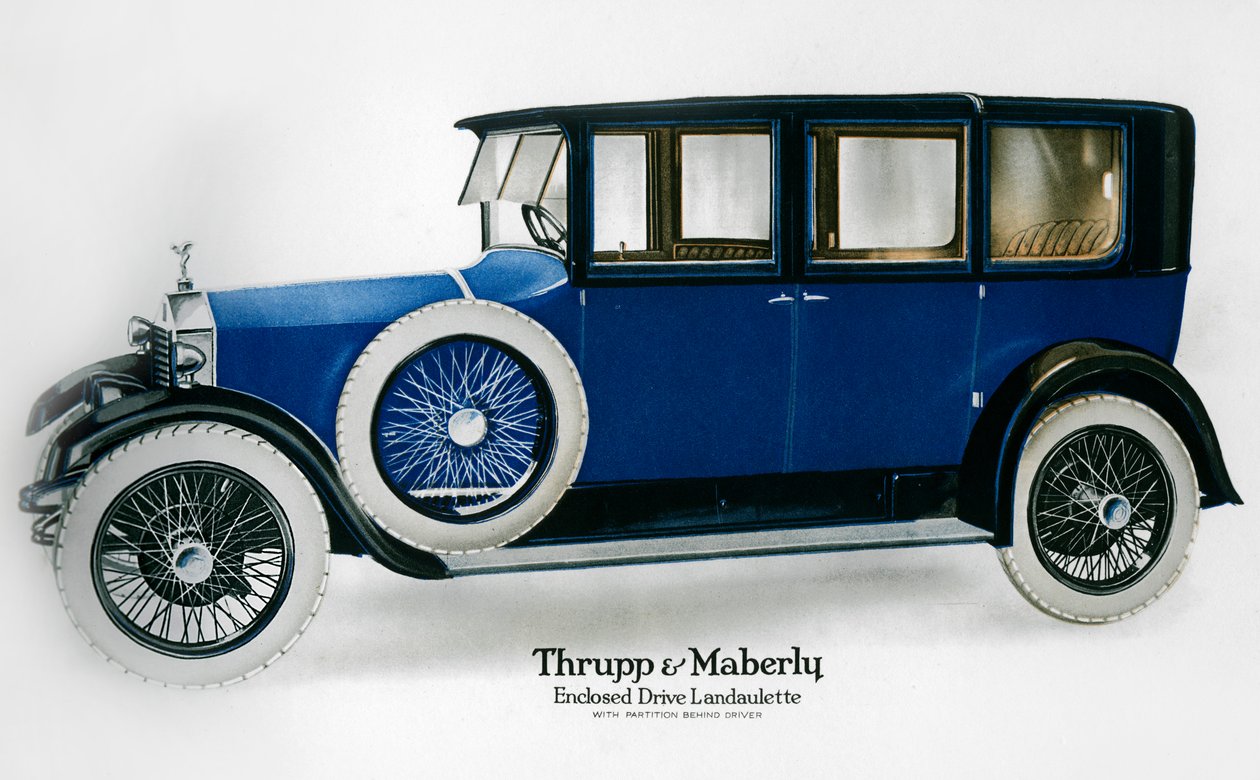 Landaulette de unidade fechada Rolls-Royce com partição atrás do motorista, c1910-1929 de Unbekannt