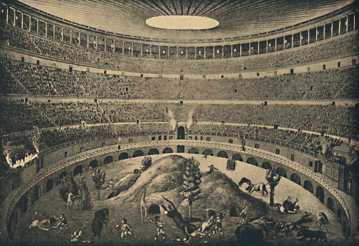 Roma - Coliseu - Reconstrução da caça de animais selvagens, 1910 de Unbekannt
