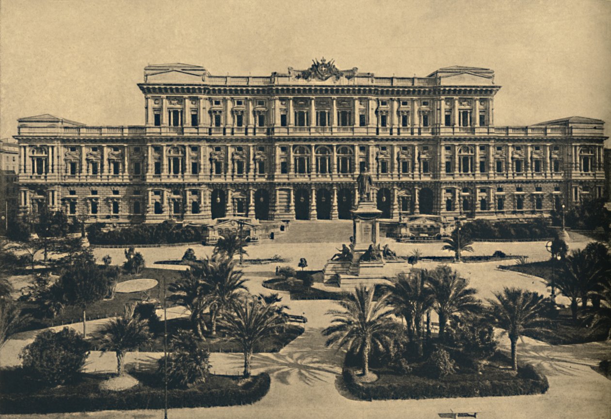 Roma - Prati di Castello. Novos tribunais de Calderini e estátua de Cavour, 1910 de Unbekannt