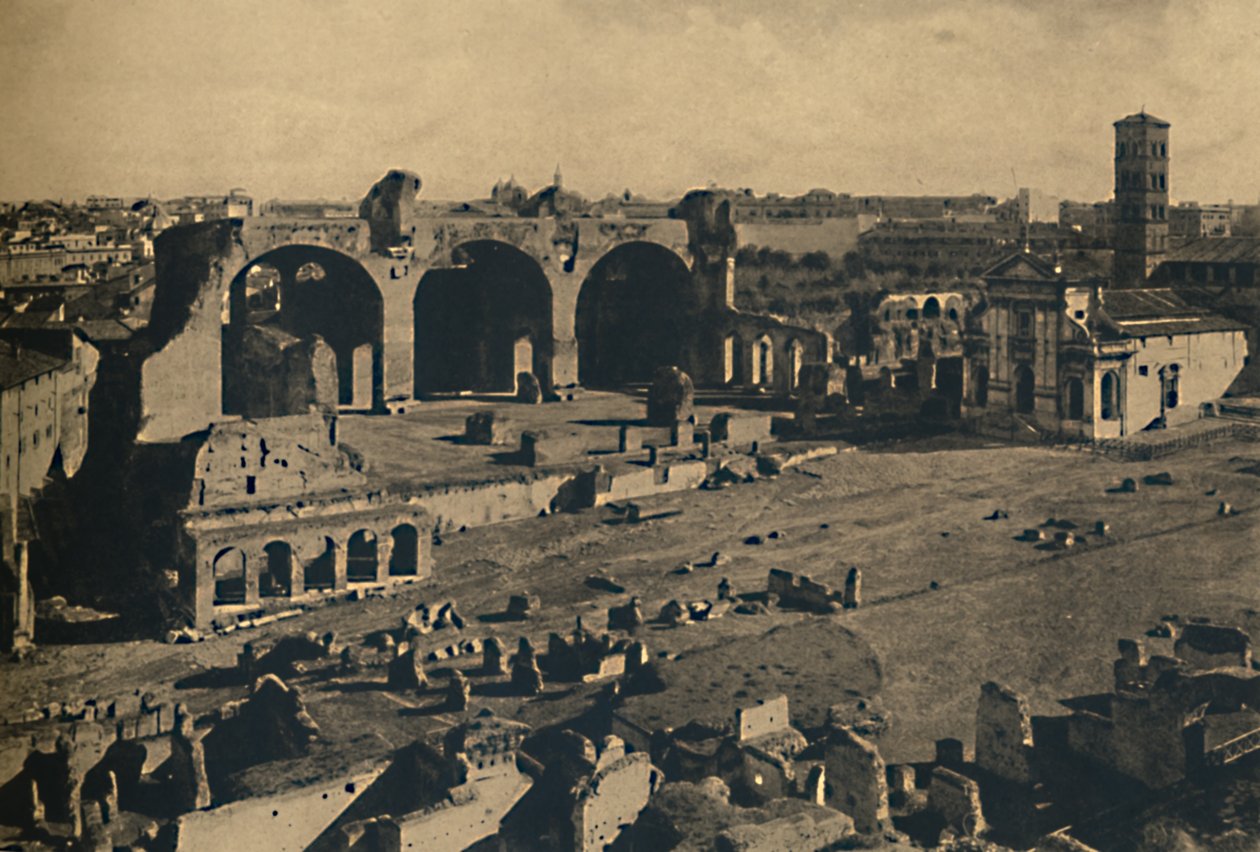 Roma - Fórum Romano - Basílica de Maxêncio e Igreja de S. Francesca Romana, 1910 de Unbekannt