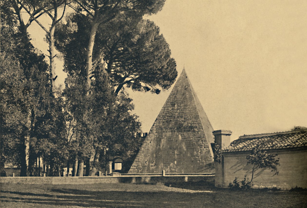 Roma - pirâmide sepulcral de Caius Caestius - portão de São Paulo na estrada Ostia, 1910 de Unbekannt