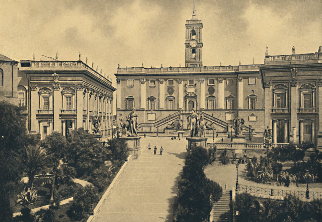 Roma - O Capitólio: no centro Palácio dos Senadores agora Prefeitura, 1910. de Unbekannt