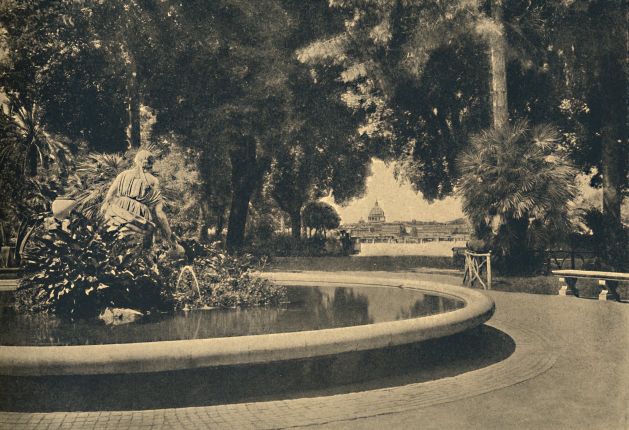 Roma - O Parque Pincio. Fonte de Moisés, salva das águas por Brazza, 1910 de Unbekannt