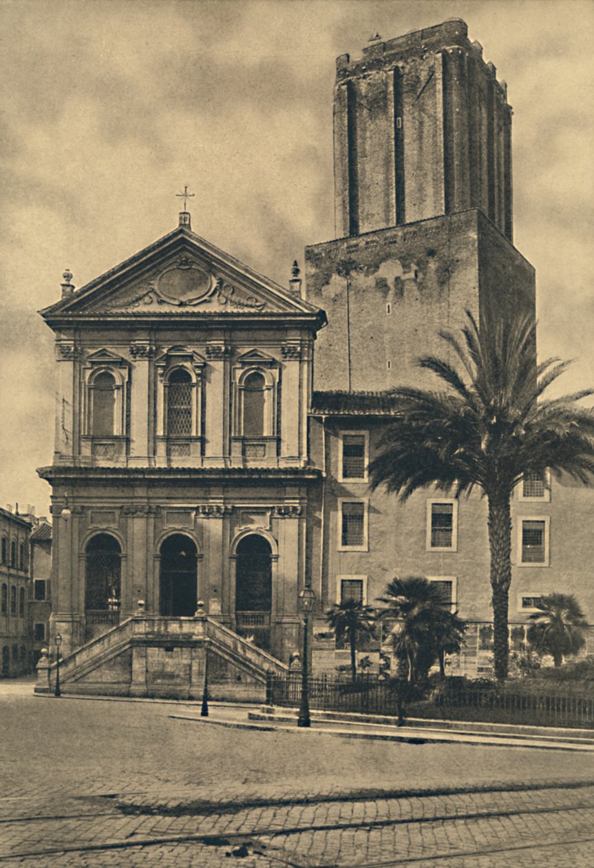 Roma - Via Nazionale. Igreja de Santa Catarina e a Torre da Milícia, 1910 de Unbekannt