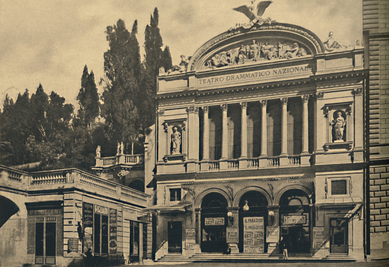 Roma - Via Nazionale. Teatro Dramático Nacional e Colonna Villa, 1910 de Unbekannt