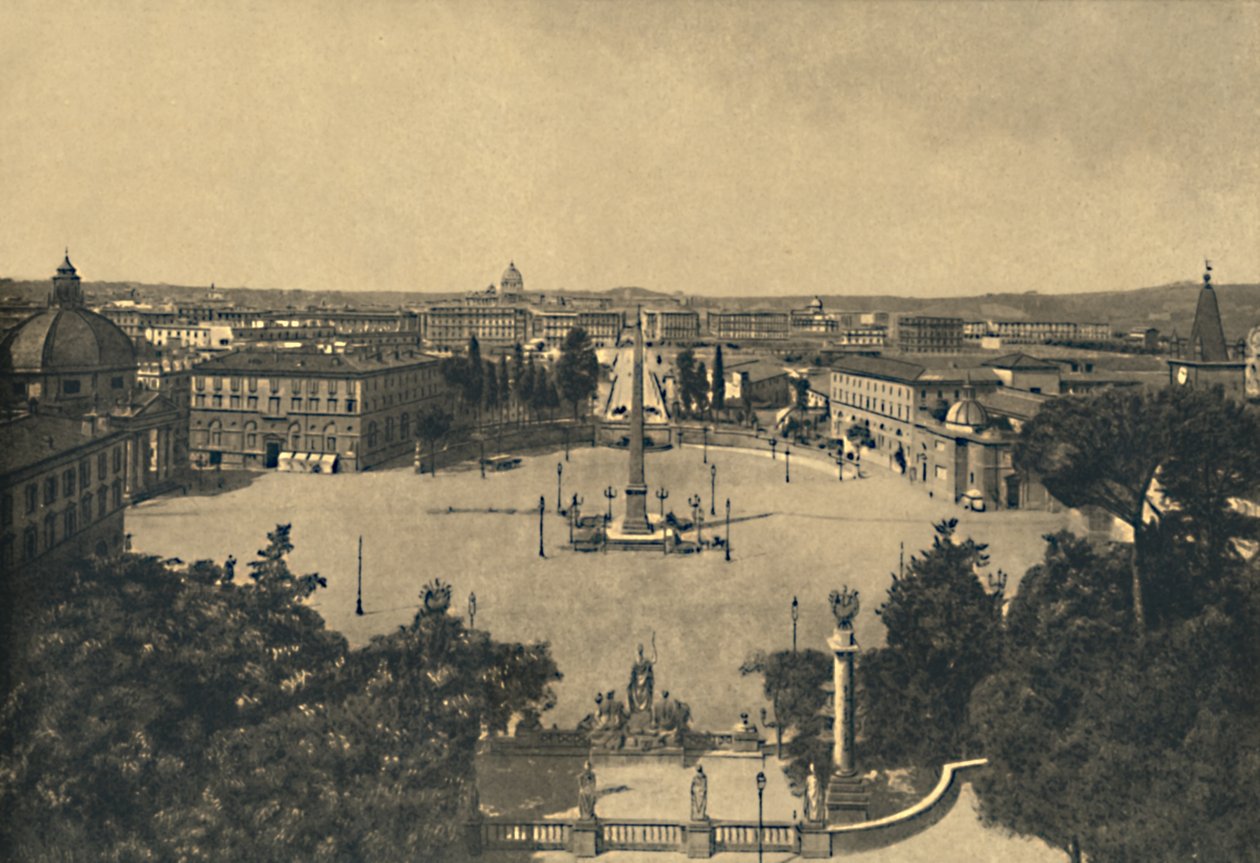 Roma - Vista do Jardim Pinciano: Praça dos álamos Popolo, 1910 de Unbekannt