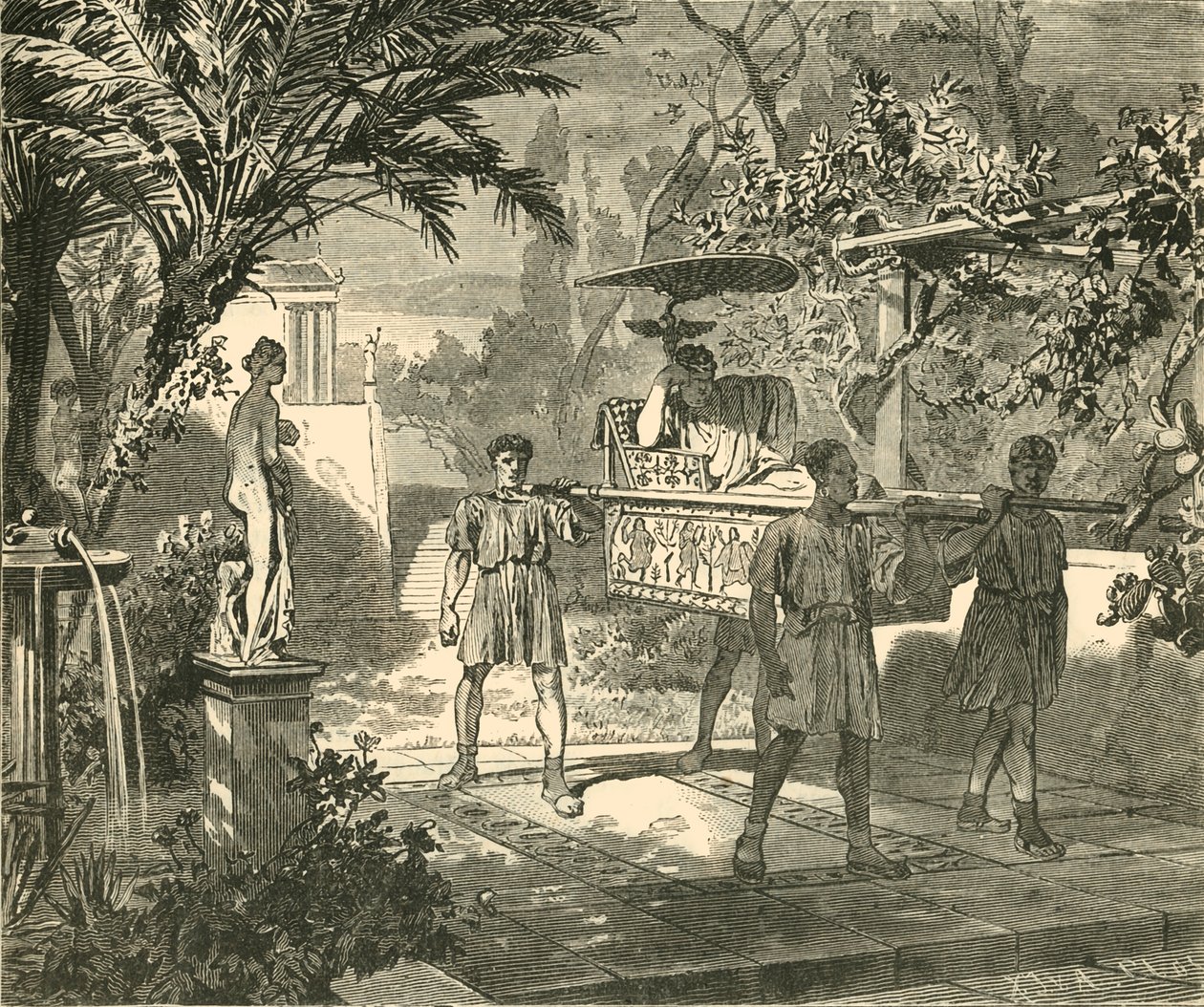 Cena romana do jardim, 1890. de Unbekannt
