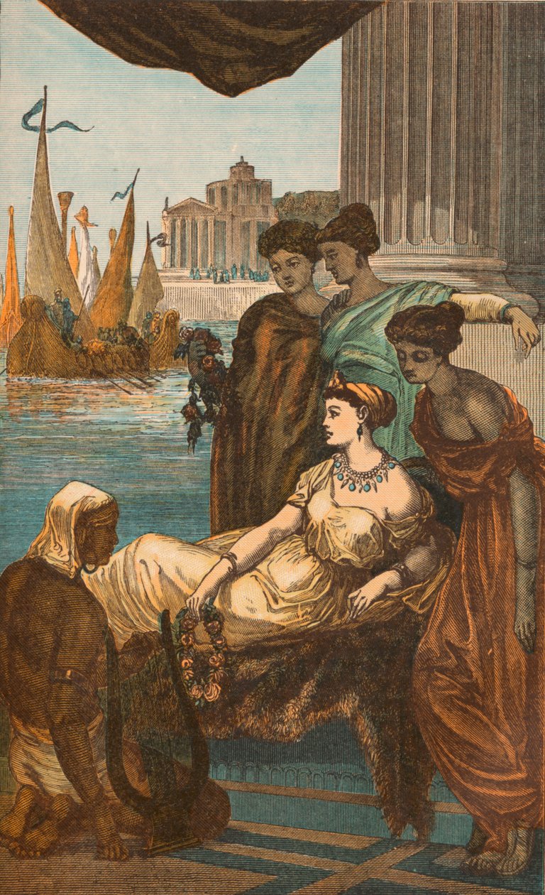Senhora romana e escravos, c1910 de Unbekannt