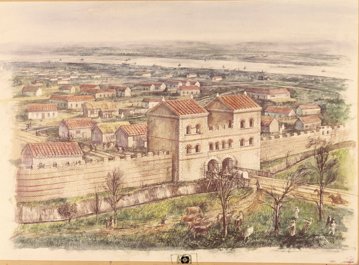 Portão romano em Newgate, cidade de Londres de Unbekannt