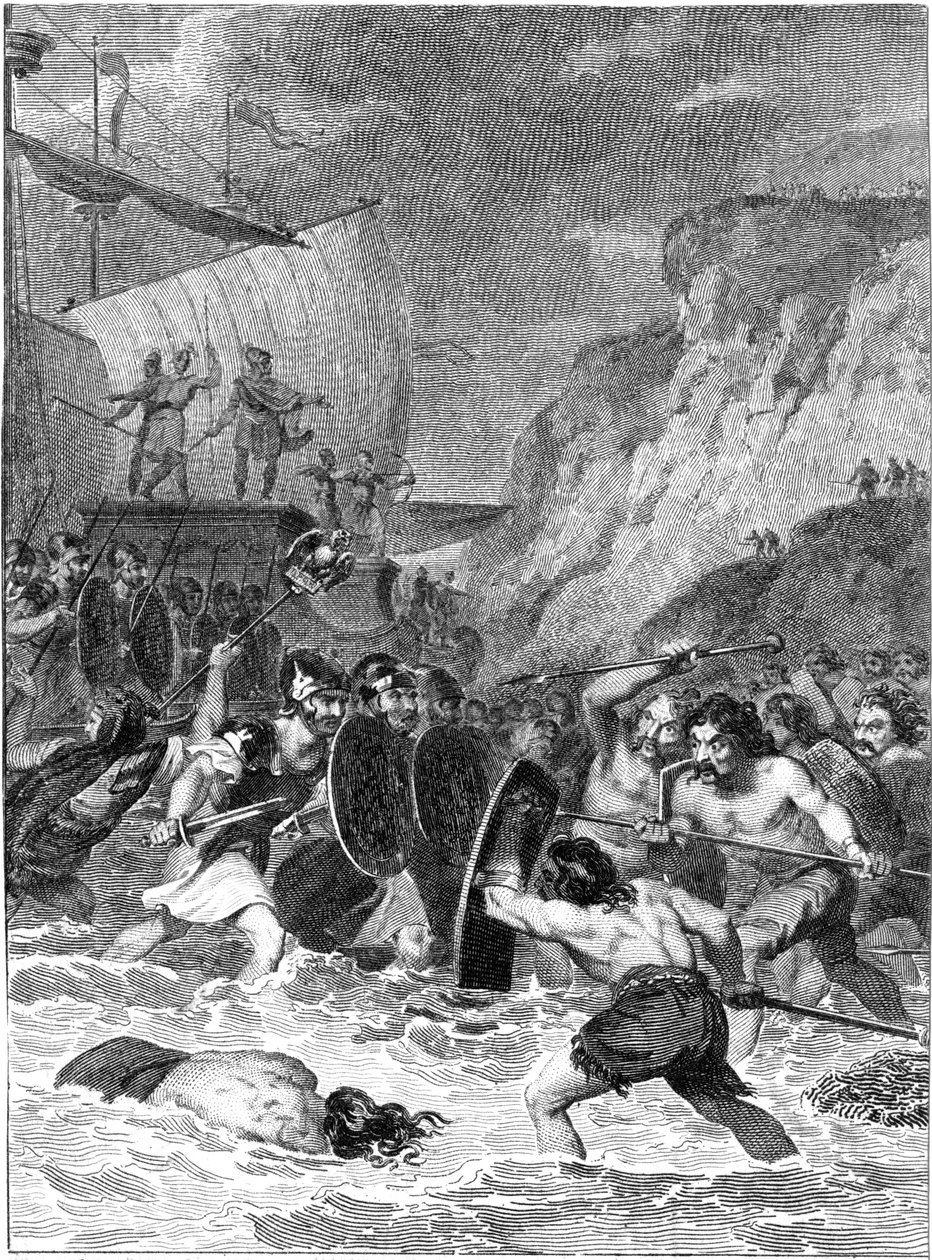 Invasão romana da Grã-Bretanha, 55-54 aC c1820 de Unbekannt