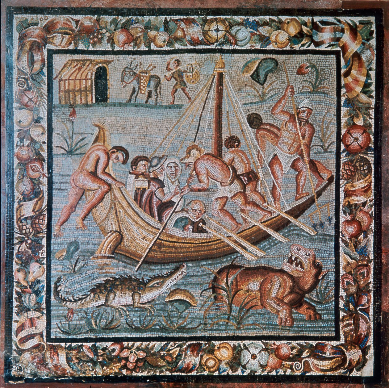 Mosaico romano de um ferry-boat, século II de Unbekannt