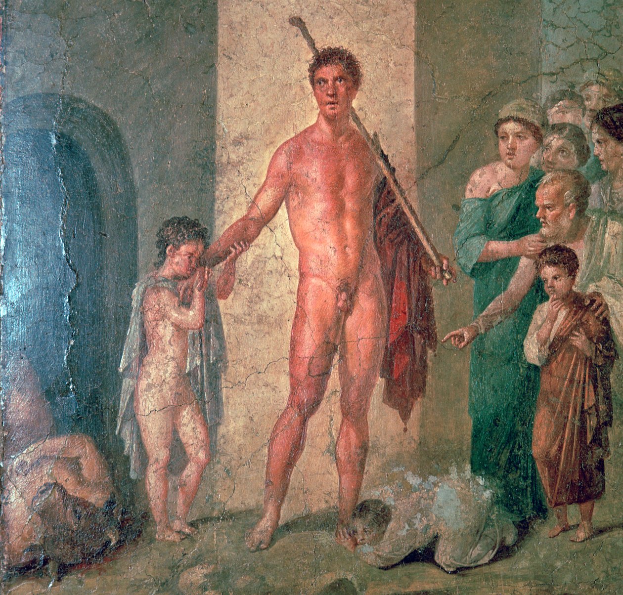 Pintura de parede romana de Teseu depois de matar o Minotauro, século I de Unbekannt
