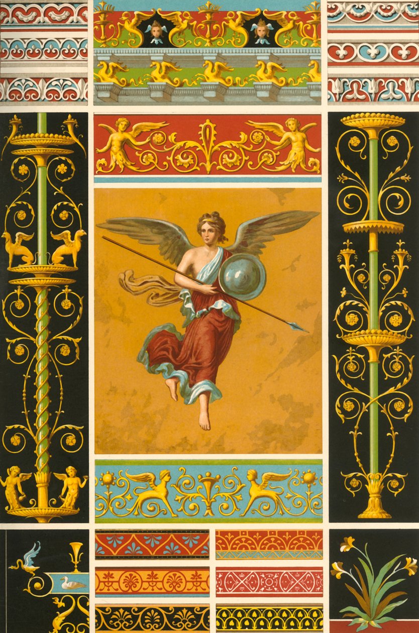 Pintura mural romana e baixos-relevos policromados, 1898. de Unbekannt